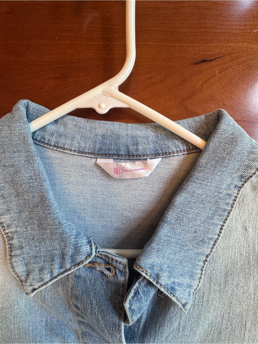 No Boundaries Denim Jacket Frayed Hem Size XXL - Picture 3 of 10